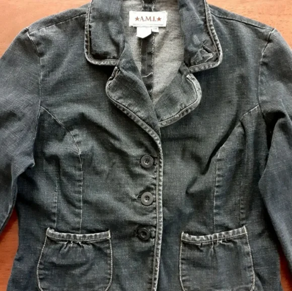 AMI Denim Jean Jacket Size Petite Medium - Picture 1 of 4